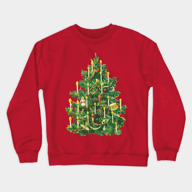 Vintage Christmas Tree Crewneck Sweatshirt by EmoteYourself